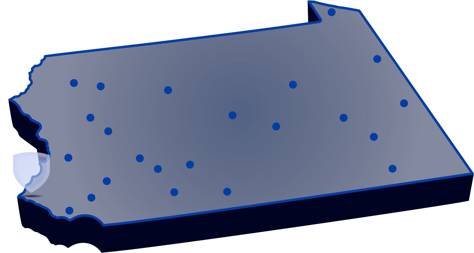 Locations of Penn State’s campuses throughout 宾西法尼亚 与 宾州州立大学阿宾顿分校 highlighted.